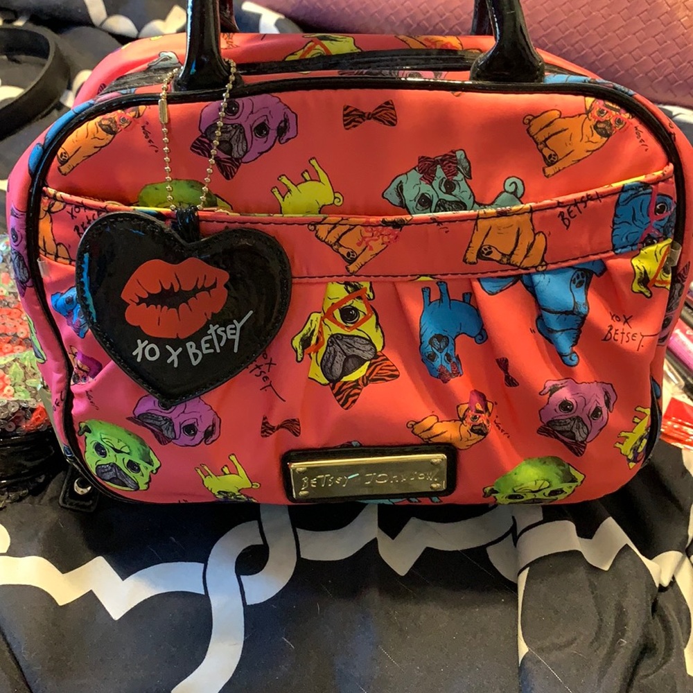 Betsey Johnson mini bag with cute pup print